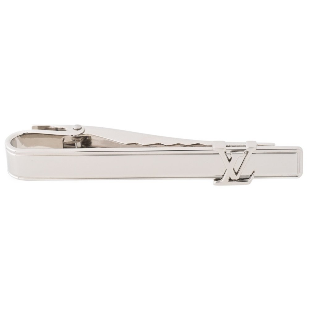 LOUIS VUITTON Tie Clip Pan Scravate LV Initial M61981 Metal Silver S-155919 - Picture 2 of 6